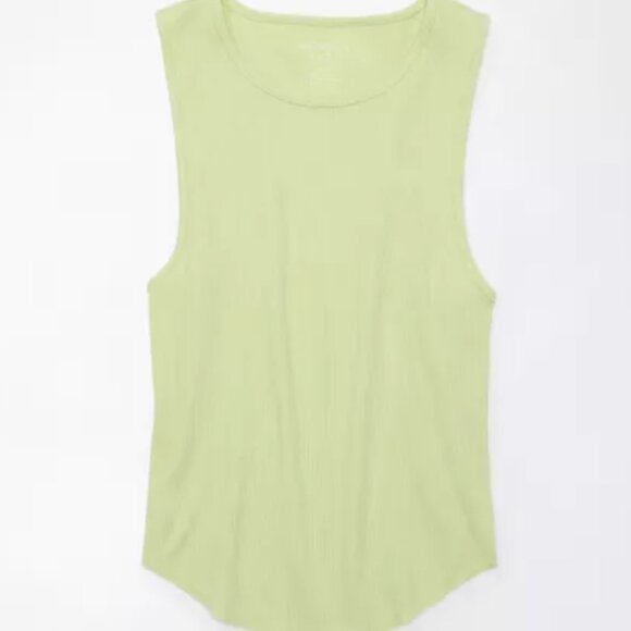 AE High Neck Daily Fave Tank Top, XXL, Green Pop, NWT - Picture 3 of 5